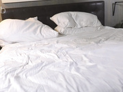 Sub white chick covered with cum from two black bulls