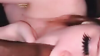 Sexy redhead slut eating BBC