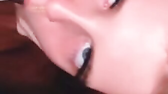 Sexy redhead slut eating BBC