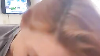 Redhead slut sucking Daddy’s dick