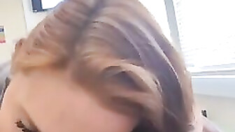 Redhead slut sucking Daddy’s dick