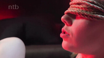 Sexy Blonde Tied Up for a Threesome with Her Black Lovers