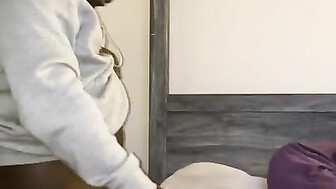 Big ass gf takes BBC creampie