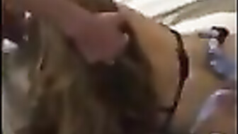 Hubby can't hold hi sperm while watching his wife was fucked by two strangers (Long V