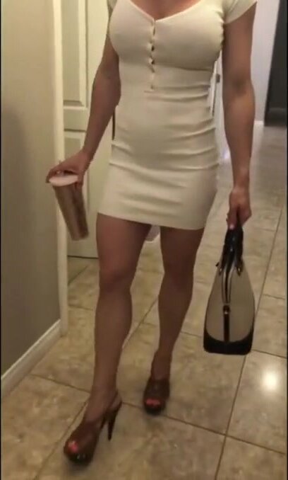 Brunette Hotwife Going Out on Her Fuck Date with Her Black Lover