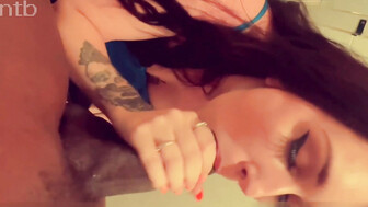 Cuckold white wife take that bbc while standing in toilet