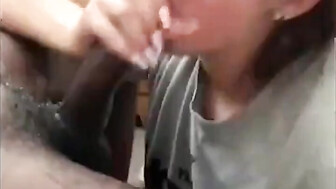 Lovely slut eating bbc