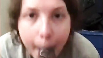 Lovely slut eating bbc