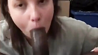 Lovely slut eating bbc