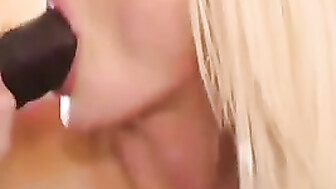 Hot blonde loves eating BBC