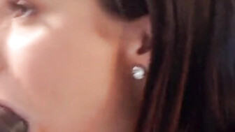 Bbc comes on sexy brunette whore face