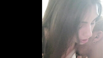 White babe wakes up with bbc and creampie in her bald pussy