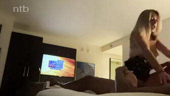 Young Blonde Wife does her BBC Boyfriend in a hotel room and gets a facial