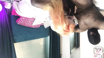 Milky skinned redhead teen swallows creamy black cumload