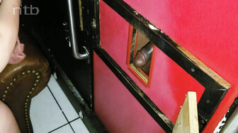 Wife Fucking and Sucking Black Cock at The Gloryhole While Hubby Records