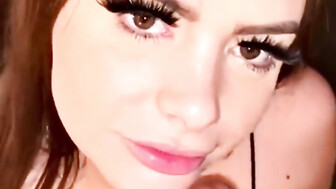 Sexy slut suck BBC and drink cum while her BF is sleeping