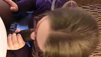 This beautiful white mom swallowing my dick so good