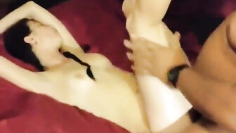 Hung Black Bull Fucks Petite Wife and Give Her a Creampie