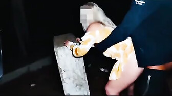 White whores sharing BBC in the parking lot