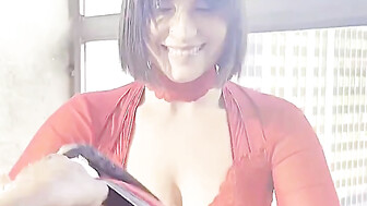 Latina mamacita eating a big fat cock