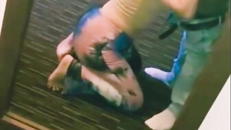 On her knees sucking BBC sloppy