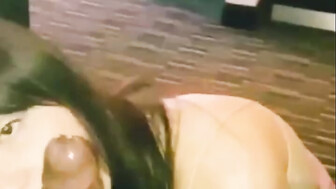 On her knees sucking BBC sloppy