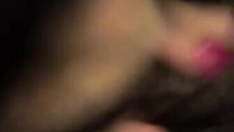 Chubby white barbie at glory hole sucking black cock