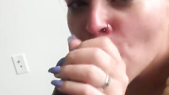 Blonde PAWG sucks BBC until is busts