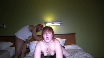 Horny redhead gets her asshole destroyed by hung black stud