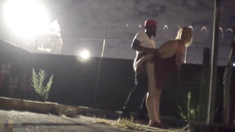 Blonde Women Fucking a Black Man in Public Places