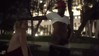 Blonde Women Fucking a Black Man in Public Places