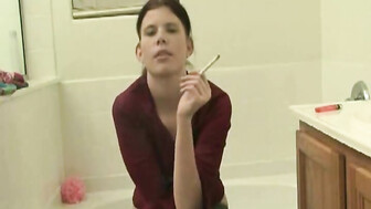 Amateur Couple Fucking in Bathroom and Getting an Anal Creamy