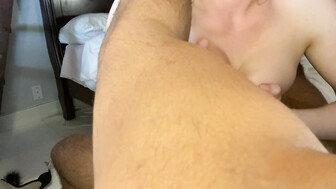 She Sucks Her Black Man's Cock and Swallows His Cum