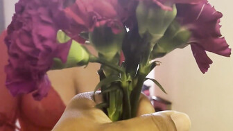 White babe takes care of that enormous black cock