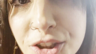 White babe takes care of that enormous black cock