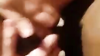 Heavily made up on and fucking her black bull hard in front of her cuck