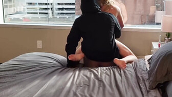 Hot blonde with huge tits loves to ride BBC