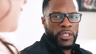 Fine white babe gets fucked by hung black stud