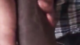 Big black cock handjob
