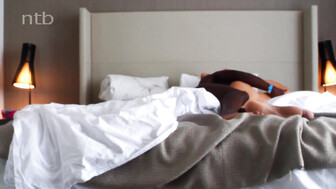 Skinny white babe takes huge black snake bareback in her bald pussy