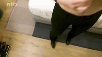 Busty blond pleases her daddy and swallows his creamy jizz