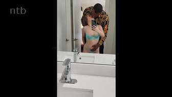 Huge black guy with a thick dick and a petite white babe