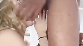 Amateur blonde gf loves to suck big black cock