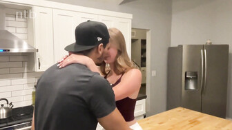 Cuckold white wife takes that bbc on her kitchen table