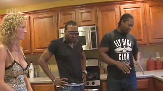 Blonde Women Has a Threesome with Two Black Men