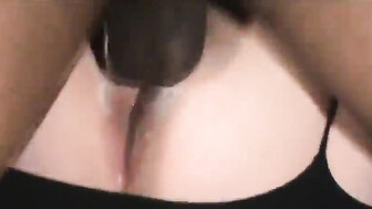 Hubby watches wife fuck black cock with creamy white pussy