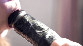 Russian wife test drive of a new dildo