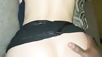 White slut moans hard while taking BBC backshots