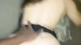 White slut moans hard while taking BBC backshots