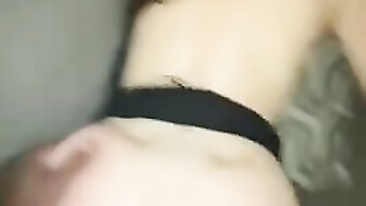 White slut moans hard while taking BBC backshots